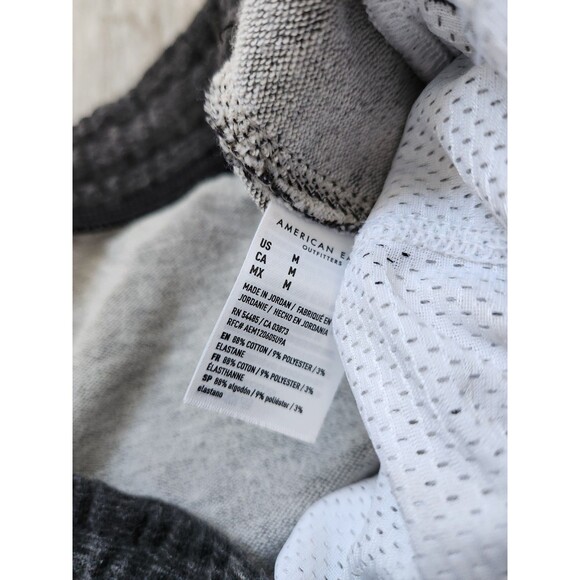 American Eagle Heathered Gray Sweatpants Joggers Elastic Waistband Pocket Sz M - Picture 6 of 10